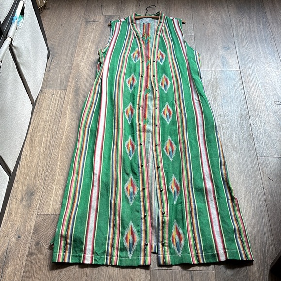 ✨SILVERADO APPAREL Lauren Duster Size Large Southwestern Cotton Serape Stripe - Picture 2 of 15